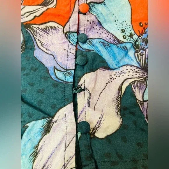 Anthropologie Conditions Apply Floral Puff-Sleeved Blouse Size Small NWOT - Picture 5 of 12